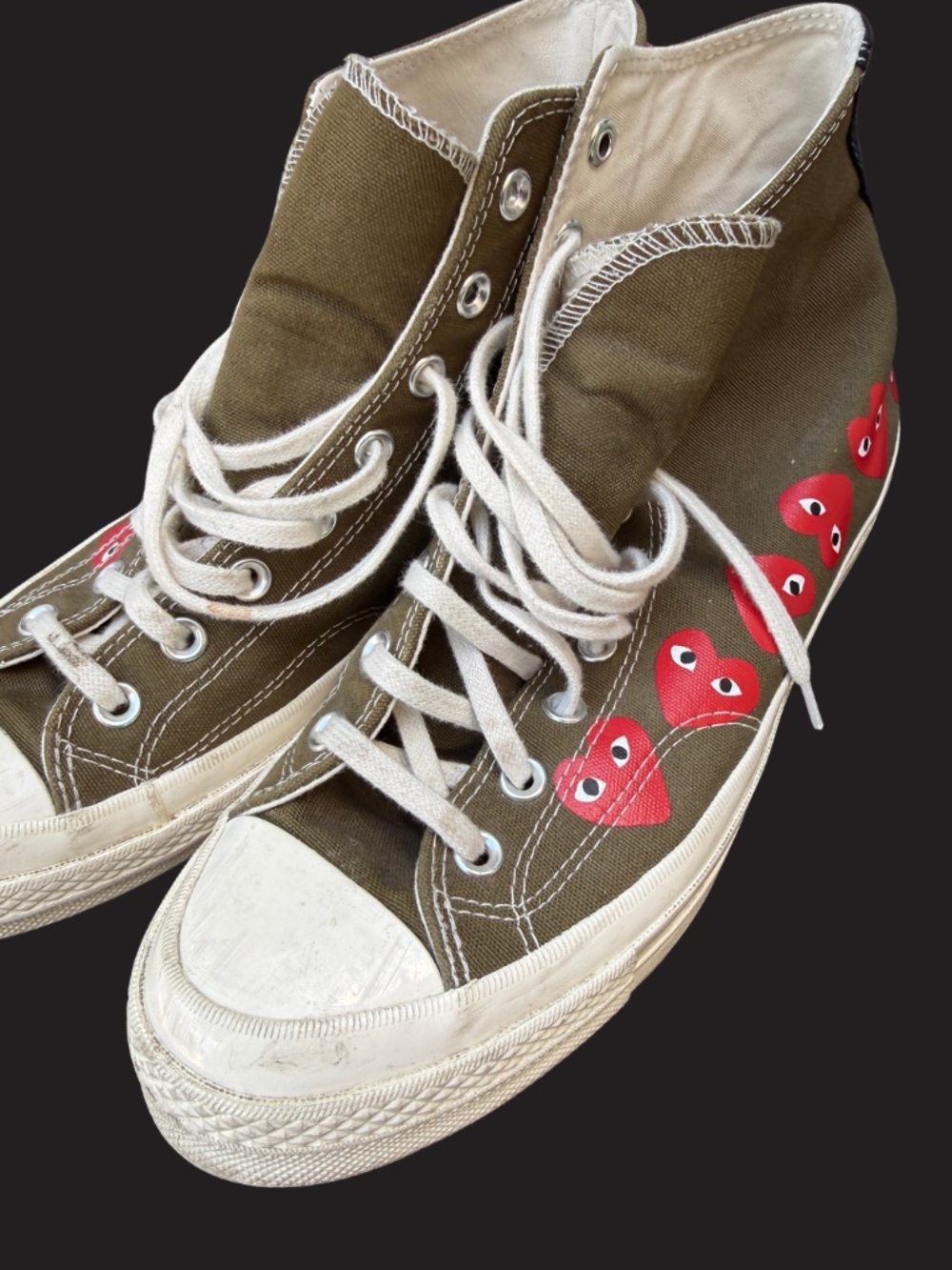 Comme des Garçons PLAY x Converse Chuck 70 Multi Heart High Tops Size 10